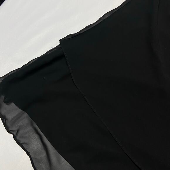 Dressbarn Collection Ruffle Hem Skirt Womens SZ 14W Black Chiffon Flowy Cocktail - Picture 5 of 13